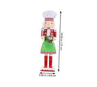 iplusmile Wooden Nutcracker Soldier Decoration Green Apron Christmas Ornament for Desktop Premium Wood Craftsmanship Xmas Tabletop Decor for Home Hotel Restaurant Festive Charm
