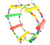 iplusmile Wooden Parrot Swing Bird for Pet Training and Developing Balance Suitable for Parrots and Parakeets with Climbing Ladder Design