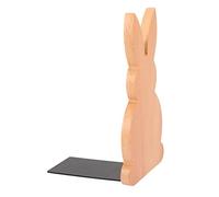 iplusmile Wooden Rabbit Bookend Thick Beech Wood Shelf Book Stopper Cute Desktop Organizer for Home Office Classroom Library Bookshelf Storage