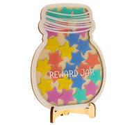 iplusmile Wooden Reward Jar for Classroom Behaviour Management and Training, Versatile Display Piece Hands-on Skills, for DIY Activities and Home Use