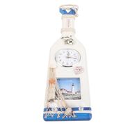 iplusmile Wooden Thermometer with Nautical Paddle Frame Mediterranean Style Wall Mounted Medium Size Floating Photo Frame Home Decor for Bathroom and Living Room