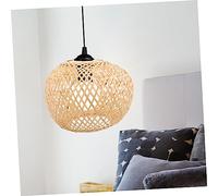 iplusmile Woven Bamboo Lampshade Pendant Light Cover Rustic Handmade Ceiling Lamp Shade for Home Decor Natural Warm Atmosphere Decorative Lamp Shade
