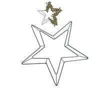 iplusmile Wreath Frame Suitable for Indoor and Outdoor Use Five-pointed Star Shaped Iron Solid Structure Metal Wreath Hoop for DIY Christmas Garland on Terraces and Gardens