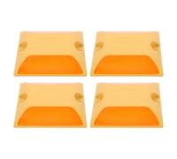 iplusmile Yellow Reflective Driveway Studs 4-Pack - Double-Sided ABS Rainproof Markers for Night & Rain Visibility, Screw or Adhesive Fix for Driveways, Pavements, Speed Bumps