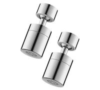 IPNSDON 2PCS Kitchen Faucet Aerator, 360 Degree Swivel Tap Aerator, 24mm M24 Splash-Proof Faucet Sprayer Head, Water Saver Dual Mode, Universal Tap Extension for Kitchen Sink(Silver)