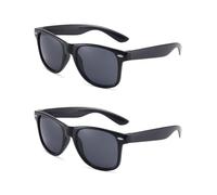 IPNSDON 2PCS Polarised-Sunglasses-Mens-Womens-UV400-Protection Rectangular Sunglasses Retro Black Sun Glasses Unisex Classic Ultralight Shades For outdoor Cycling Driving Fishing