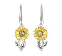IPNSDON 2PcsSunflower Fashion Bronze Earrings, Sunflower Drop Dangle Earrings,Elegant Women's Earrings, Fashion Trend Jewelry, Symbol of Passion, Warmth, Sunshine and Positive