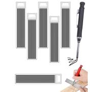 IPNSDON 36Pcs Tracer Pencil Refills 2.8mm Solid Deep Hole Pencil Refill Carpenter Pencil Refills for Architect Construction Building Joiners Pencil Replacement Woodworking Marking Scribe Tools(Black)