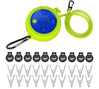 iPobie 10m Retractable Washing Lines, Adjustable Clothesline Dryer, Heavy Duty Outdoor For Drying Cloths(Yellow green)