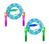 iPobie 2 Pcs LED Light Up Skipping Ropes,2 In 1 Fitness Illuminated Skipping Rope Skipping Ropes for Night,Adult Kids Fitness Keeping Fit.