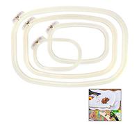 iPobie 4 Pieces Rectangle Square Embroidery Frame Cross Stitch Hoop,Embroidery Hoop Frame Set (4 Sizes)