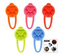 iPobie 5 Pieces Dog Safety Collar Silicone LED Flashing Light Pendant for Runners, Night Walks