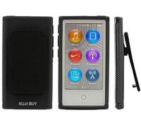 iPod Black Belt Clip TPU Rubber Skin Case Cover for Apple iPod Nano 7th Generation 7G 7