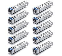 ipolex 10 PCS 1G SFP LX Singlemode LC Transceiver, 1000Base-LX Mini-Gbic Module Compatible with Cisco GLC-LH-SMD, Ubiquiti UF-SM-1G, Meraki, Netgear, Mikrotik, Zyxel etc. (SMF, 1310-nm, 20-km).