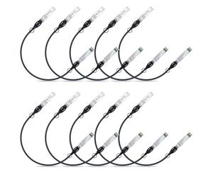 ipolex 10PCS 10Gb SFP+ DAC Cable, 0.25m/0.82ft Direct Attach Copper Passive Twinax Cable, Compatible for Cisco SFP-H10GB-CU0.25M, Ubiquiti UniFi UC-DAC-SFP+, Meraki, Mikrotik and Other Open Switches.