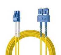 ipolex 2PCS OS2 LC to SC Single-Mode Duplex Fibre Patch Cable 2m(6.56ft)