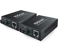 ipolex Gigabit Single-Mode SC Fiber to Ethernet Media Converter, Built-in 1000Base-LX SFP Module, 1310nm, SMF, up to 20-km, Dual SC Fiber to 10/100/1000Base-TX (UTP/STP/Cat5e/Cat6 RJ45) 2-Pack.