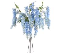 IPOPU 3.9FT Wisteria Artificial Flowers, 4PCS Wisteria Hanging Flowers, Silk Blue Flower with Long Stem for Tall Vase Filling Wedding Wall Backdrop Centerpieces Home Decoration (Blue)