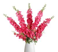 IPOPU 43.3" Delphinium Artificial Flowers 5PCS Faux Delphinium Flowers Larkspur Long Stem Artificial Flowers for Wedding Table Centerpieces Home Garden Decor(Hot Pink)