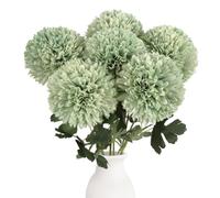 IPOPU 6PCS Artificial Chrysanthemum Flowers for Home Decor(Green)