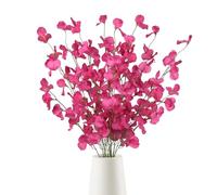 IPOPU 8PCS Artificial Silk Sweet Pea Flowers 39" Tall Fake Flowers Hot Pink Long Stem Artificial Flowers for Tall Vase Wedding Party Home Decoration(Hot Pink)