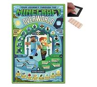 iPosters Bundle - 2 Items - Minecraft Overworld Biome - 91.5 x 61cms (36 x 24 Inches) and a Set of 4 Repositionable Adhesive Pads For Easy Wall Fixing