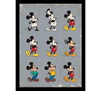 iPosters Mickey Mouse Evolution Framed Print - Overall Size: 36 x 46 cm (14 x 18 inches) Print Size: 30 x 40 cm