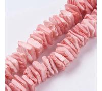Ipotkitt 1 Strand Pink Dyed Natural Square Chip Shell Beads Strands Irregular Chip Sea Shell Loose Beads for DIY Jewellery Making Necklace Bracelet Crafts Supplies