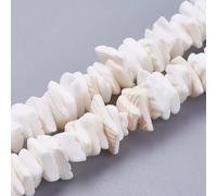 Ipotkitt 1 Strand White Dyed Natural Square Chip Shell Beads Strands Irregular Sea Shell Loose Beads for DIY Jewellery Making Necklace Bracelet Earrings Crafts Supplies
