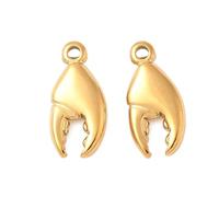 Ipotkitt 10 pcs Golden Color 304 Stainless Steel Crab Claw Charms Sea Animal Paw Charm for DIY Jewelry Making Bracelet Necklace Earrings Keychains Crafts