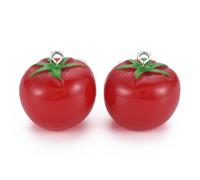 Ipotkitt 10 Pcs Resin Tomato Charms Red Vegetable Charms Cute Imitation Food Charms for DIY Keychain Lanyard Necklace Earring Phone Jewellery Making