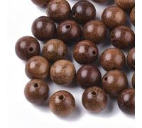 Ipotkitt 100 pcs 10mm Undyed Natural Wood Round Beads Waxed Wooden Ball Shape Circle Mala Pray Loose Beads for DIY Jewelry Making Rosary Tasbih Bracelet Necklace Crafts