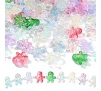 Ipotkitt 100 Pcs Colorful Handmade Lampwork Beads Glass Gingerbread Man Beads Kawaii Cartoon Beads for Xmas Jewelry Making Bracelet Necklace DIY Craft