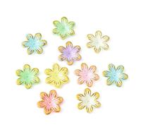 Ipotkitt 100 Pcs Colourful Acrylic Flower Bead Caps Plastic Floral Spacer Beads Spring Plant End Bead Caps for DIY Bracelet Bag Jewellery Making