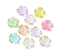 Ipotkitt 100 Pcs Colourful Acrylic Flower Beads Caps Flower Bead End Caps Spring Petal Bead Caps for DIY Keychain Earring Bag Phone Lanyard Jewellery Making