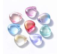 Ipotkitt 100 Pcs Glass Top Drilled Beads Crystal Mini Teardrop Beads Random Color Cute Water Drop Shaped Beads Spacer Loose Beads for Jewelry Making