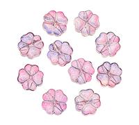 Ipotkitt 100 Pcs Transparent Czech Glass Clover Beads Violet Crystal Four Leaf Clover Glass Beads Lucky Spacer Beads for Jewelry Making DIY Crafts