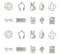 Ipotkitt 100pcs 10 Styles Antique Silver Computer Alloy Charms Tibetan Style Keyboard Laptop Internet Charms for DIY Jewellery Crafts Bracelet Earrings Necklace
