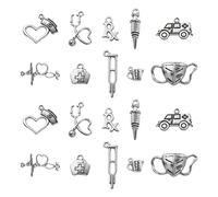 Ipotkitt 100pcs Medical Nurse Charms Stethoscope Nurse Cap Hat Ambulance Charms Alloy Doctor Charms for Jewellery Making