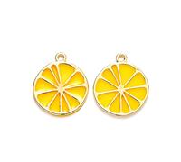 Ipotkitt 10pcs Yellow Lemon Sliced Resin Charms Tropical Fruit Dangle Charms Food Piece Hanging Ornaments for DIY Craft Lanyard Earring Jewellery Making