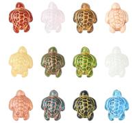 Ipotkitt 12 pcs 12 Colors Tortoise Lampwork Beads Turtle Sea Ocean Animal Glass Crystal Beads for DIY Jewelry Making Crafts Necklace Bracelet Earrings Keychain Purse Decor