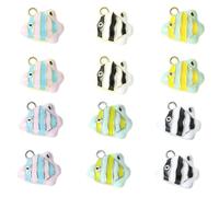 Ipotkitt 12 pcs 6 Colors Alloy Fish Enamel Charms Sea Ocean Animal Charms for DIY Jewelry Making Bracelet Necklace Earrings Keychains Crafts