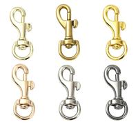 Ipotkitt 12 pcs 6 Styles Alloy Swivel Snap Hook Slide Bolt Lobster Clasp for DIY Crafts Jewelry Making Purse Keychains Bag Handbag Accessories