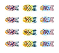 Ipotkitt 12pcs 3 Colours Porcelain Fish Beads Ceramic Sea Animal Ocean Vintage Fish Scale Pattern Beads for Bracelets Necklaces Keychains Earrings Jewellery Making DIY Crafts