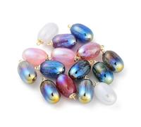 Ipotkitt 15 Pcs Colourful Acrylic Oval Charms Plastic Grape Shaped Charms Imitation Fruit Food Charms for DIY Earring Keychain Bracelet Jewellery Making