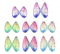 Ipotkitt 16 pcs 8 Styles Epoxy Resin Butterfly Wing Charms with Gold Foil and Glitter Powder Spring Insect Animal Charms for DIY Jewelry Bracelet Necklace Earrings Keychains Crafts