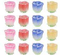 Ipotkitt 16pcs 4 Colours Gradient Acrylic Flower Beads Tulip Floral Spacer Beads for DIY Art Craft Supplies Necklace Bracelet Keychain Earring Jewellery Making