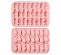 Ipotkitt 2 pcs 24 Cavity Candy Shaped Silicone Fondant Moulds for DIY Chocolate Candy Cake Soap Ice Cube Jelly Making Party