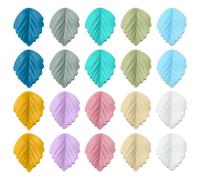 Ipotkitt 20 Pcs 10 Styles Silicone Tree Leaf Beads Colourful Leaf Shaped Focal Beads Rubber Spring Plant Loose Beads for DIY Gift Beadable Jewellery Making