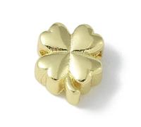 Ipotkitt 20 pcs Brass Clover Spacer Beads Four Leaves Clover Shamrock St. Patrick's Day Loose Beads for DIY Jewelry Making Crafts Bracelet Necklace Earrings Keychains Decor